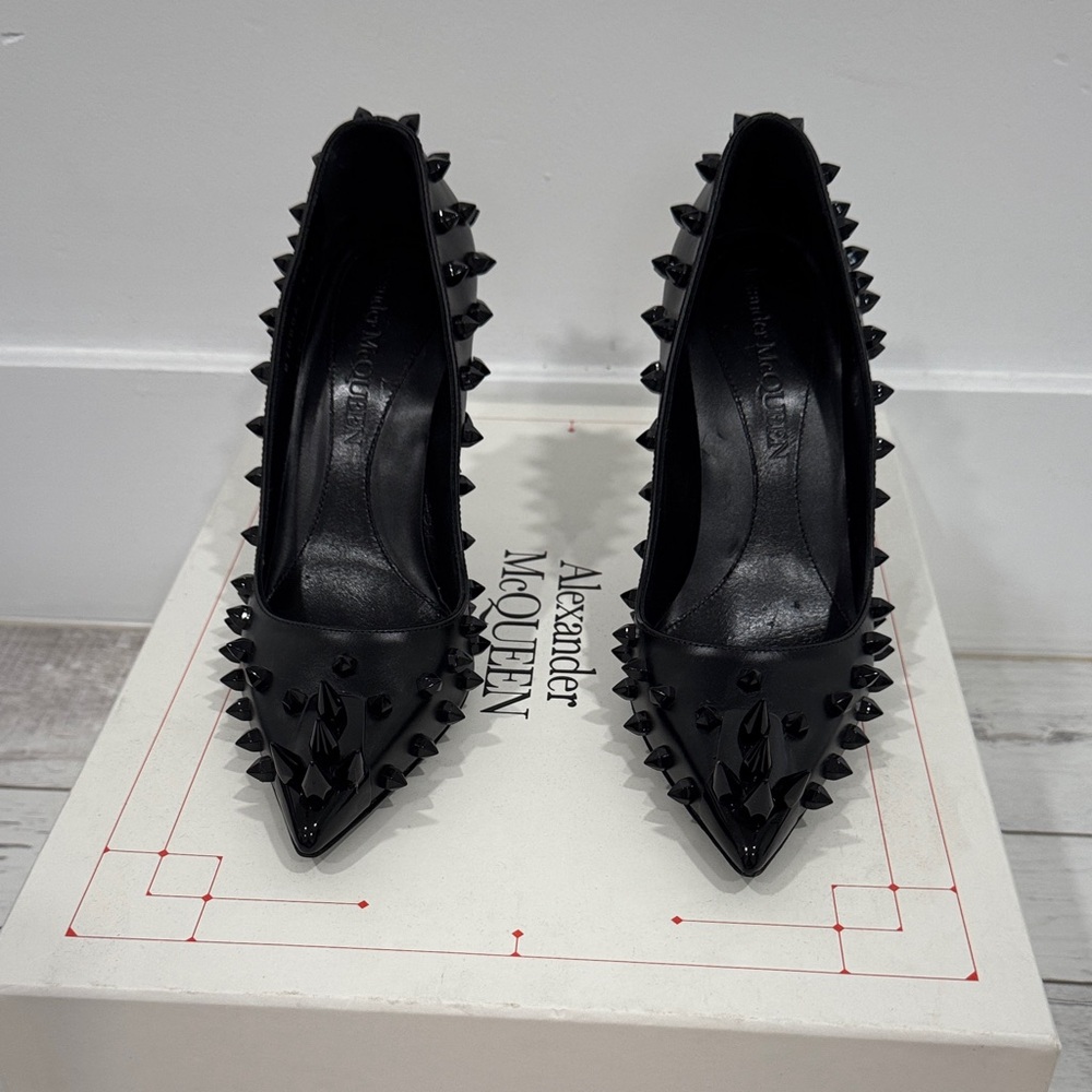 Alexander McQueen Black Spiked Heels